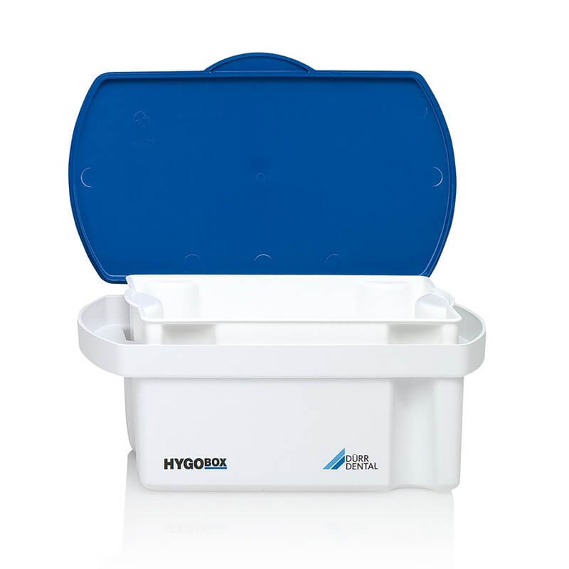 HYGOBOX cubeta desinfección 6030.051.00 Durr - Unidad, Tapa color azul con tamiz blanco.