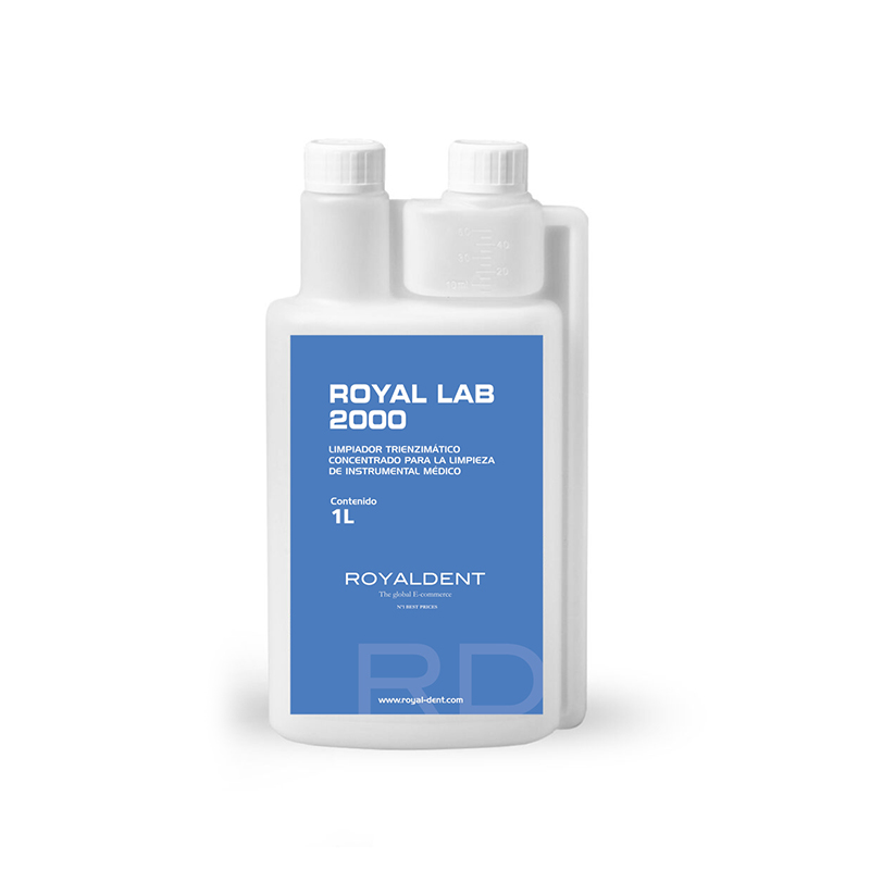 Royal Lab 2000 desinfectacte TRIENZIMÁTICO para instrumental Royal Dent - Botella de 1 litro, concentrado= 50 litros