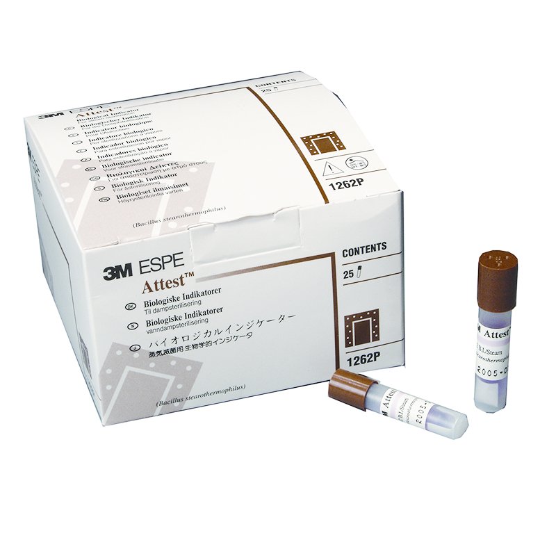 Attest indicador biológico 1262P Solventum - 25 controles para incubadora.