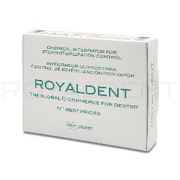 Indicador integrador químico para control esterilización a vapor clase 4 multiparámetrico Royal Dent - Caja de 250 unidades dobles