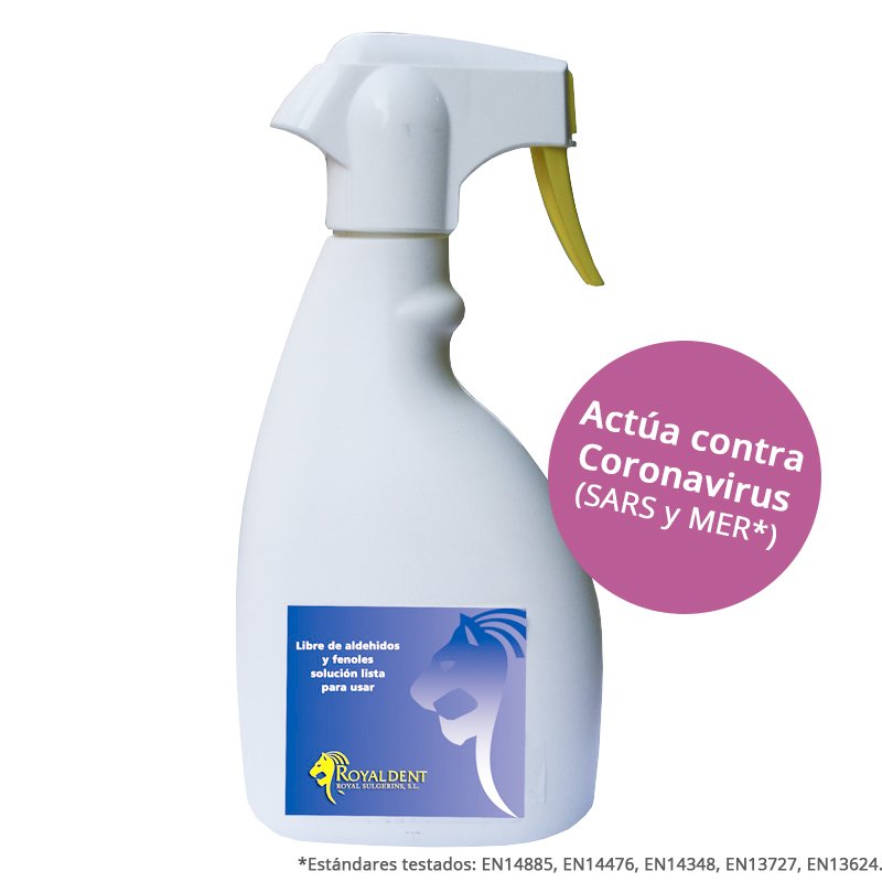 Desinfección superficies limón 600 ml con dispensador Royal Dent - 