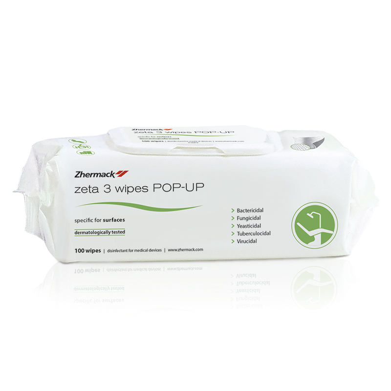 ZETA 3 WIPES POP-UP C810064 ( DESCATALOGADO) Zhermack - Bolsa con 100 toallitas húmedas