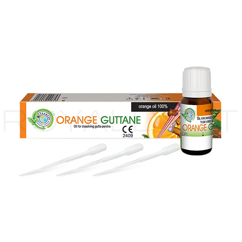 Disolvente de guttapercha Orange Cerkamed - Botella de 10 ml + pipetas de aplicación .