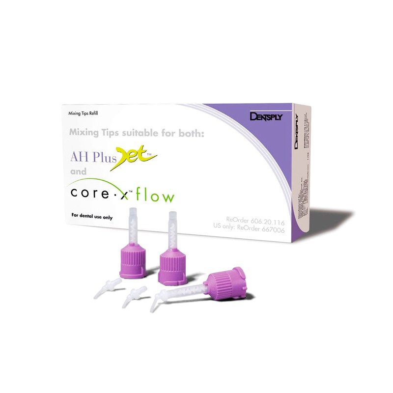 Mezcladores Jet para AH Plus y Core-x Dentsply Sirona - 40 cánulas + 40 puntas.