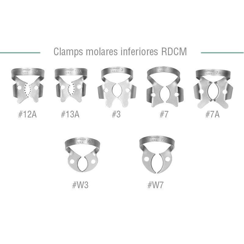 Clamps molares inferiores RDCM - 3,7,7A,26,12A,13A,W3,W7 Hu-Friedy - 