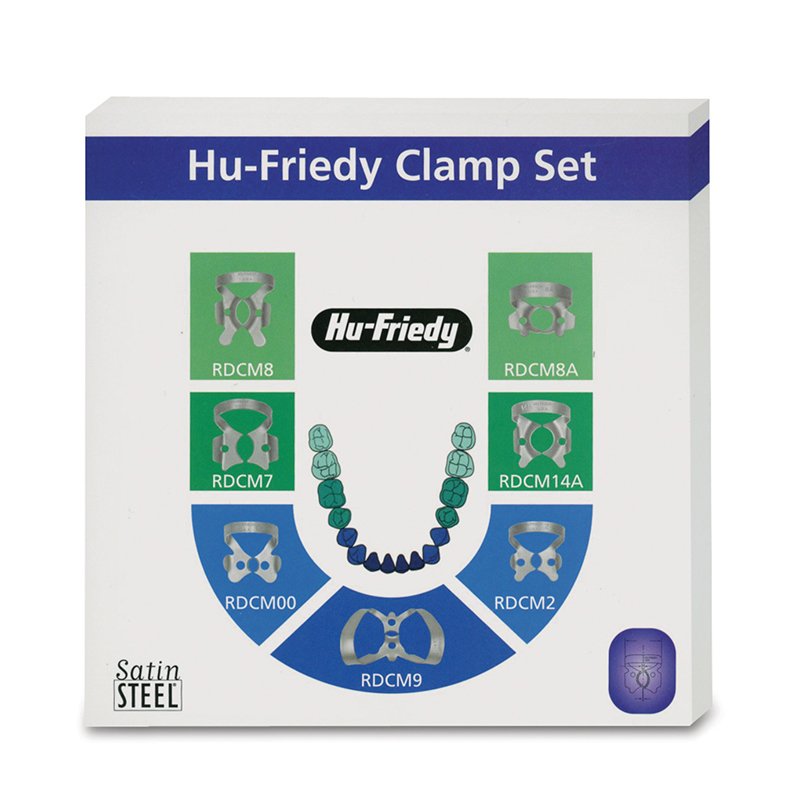 kit de clmaps RDCSET7 Hu-Friedy - Contiene: 7 clamps N.:00,2,7,8,8A,9,14A