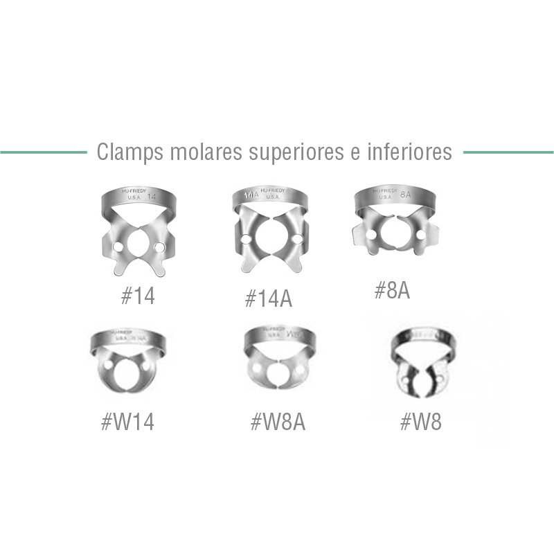 Clamps molares superiores e inferiores (8A,14,14A,W14,W14A,W8A) Hygenic - 