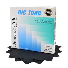 Dique de goma Negro NIC TONE  - Caja de 36 unidades. 15x15 cm, grosor medio