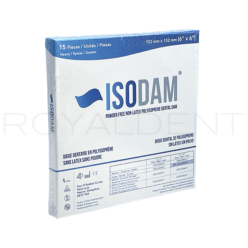 Dique de goma sin látex de alta calidad Premium Issodam - 1 caja de 15 unidades