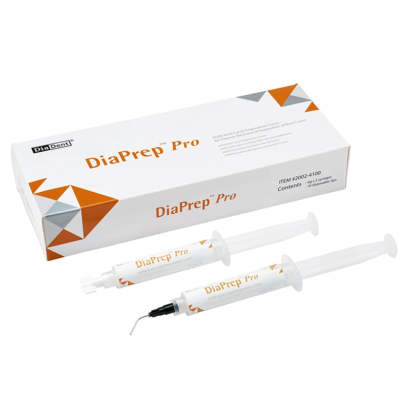 DiaPrep pro crema de preparación de conductos radiculares con EDTA Diadent - 2 jeringas de 6 grs + 10 puntas