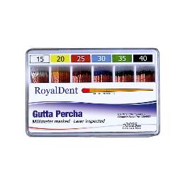 Puntas de guttapercha  Royal Dent - Caja de 120 unidades.
