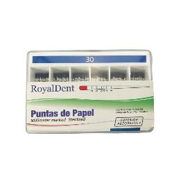 Puntas de papel punta coloreada Royal Dent - Caja de 200 unidades. Con código de color.