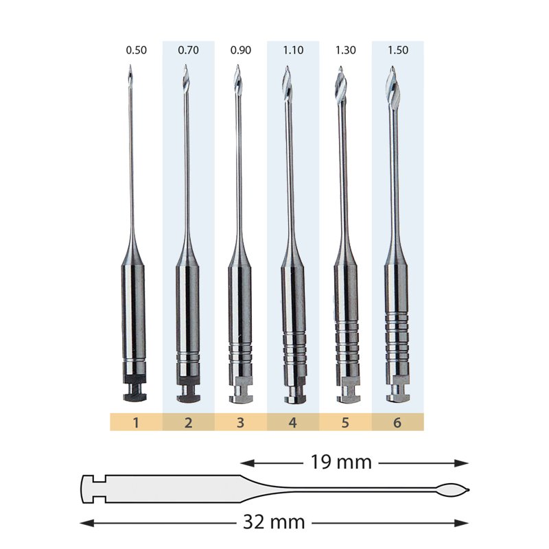 Gates 32 mm Maillefer Dentsply Sirona - Caja de 6 unidades.