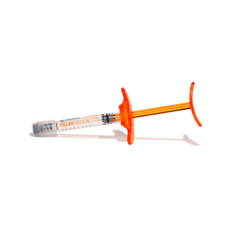 Ácido hialurónico FILLAH MEDIUM 1.75%  Reticulado Rellenar volúmenes faciales medios a profundos. Laboratorios Normon - Jeringa de 1 ml. 