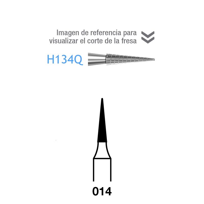 Fresas Carburo H134Q-314-014 FG aro blanco 30 láminas Komet - Caja de 5 unidades. Para turbina