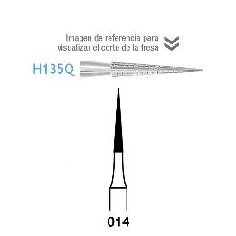 Fresas Carburo H135Q-314-014 FG aro amarillo 16-20 láminas Komet - Caja de 5 unidades. Para turbina