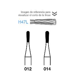 Fresas Carburo H47L-314-FG aro rojo 8 12 láminas  Komet - Caja de 5 unidades. Para turbina
