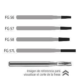 Fresas carburo fisura recta  Midwest - Caja de 5 unidades. Para turbina.