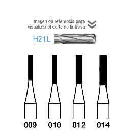 Fresas Carburo H21L Komet - Caja de 5 unidades. Para turbina.