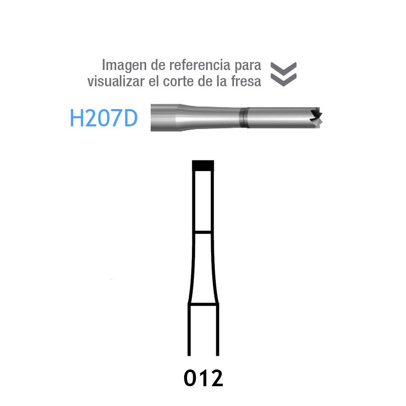 Fresa Carburo H207D-316.012  Komet - Caja de 5 unidades. Para turbina tallo largo