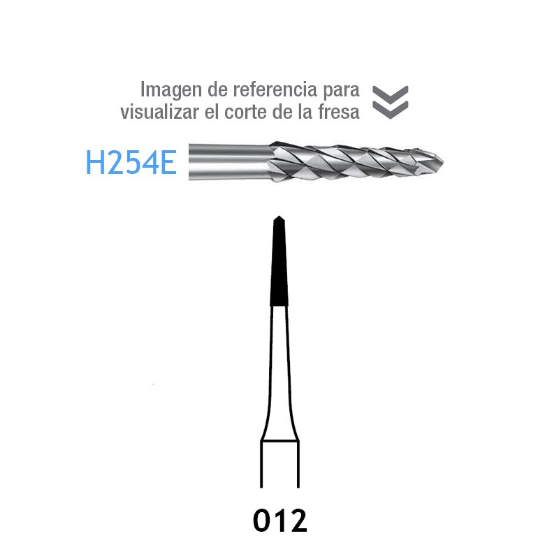 Fresas Carburo H254E-012 Komet - Caja de 5 unidades. Para turbina.