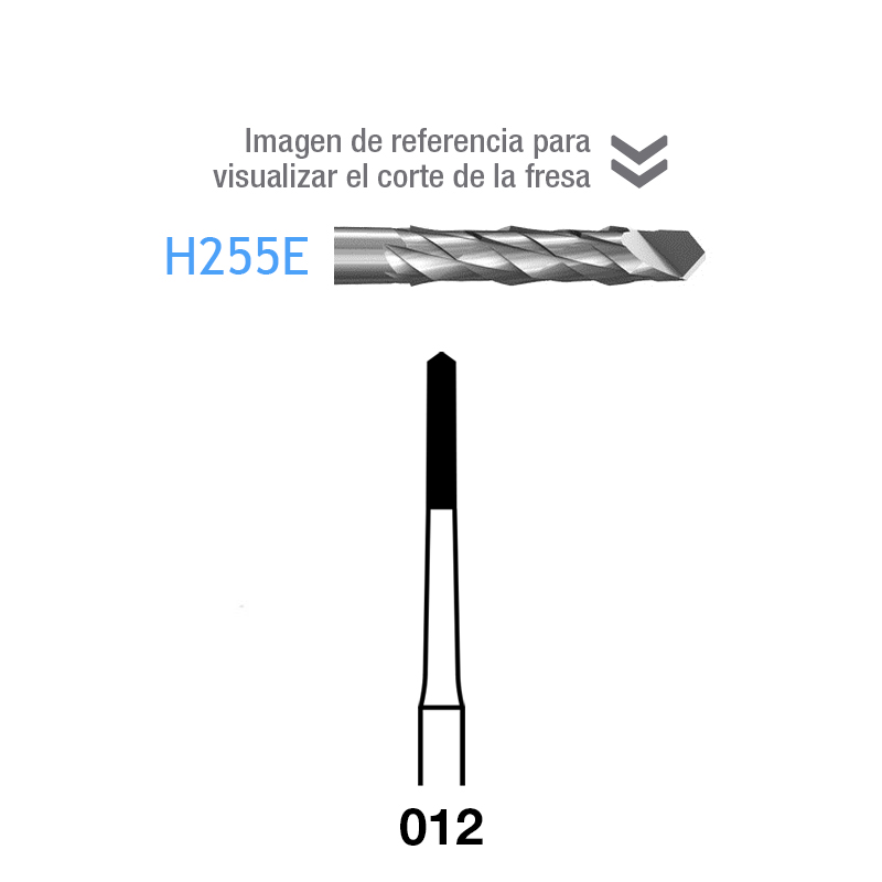 Fresas Carburo H255E-316-012 FG tallo largo Komet - Caja de 5 unidades. Para turbina