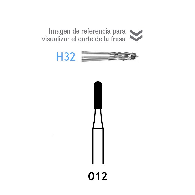 Fresas Carburo H32-012 Komet - Caja de 5 unidades. Para turbina.