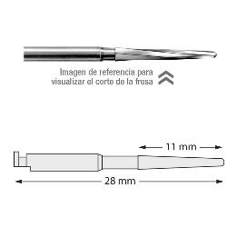 Fresas Zecrya 28 mm CA  Dentsply Sirona - Caja de 5 unidades. Para contra-angulo