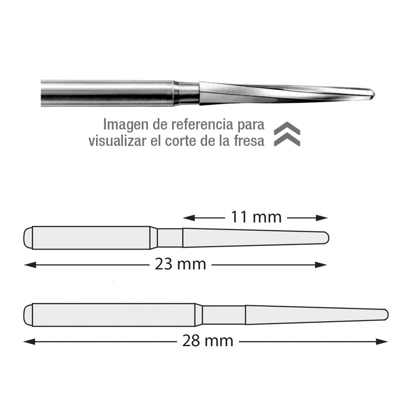 Fresas Zecrya  Dentsply Sirona - Caja de 5 unidades. Para turbina.