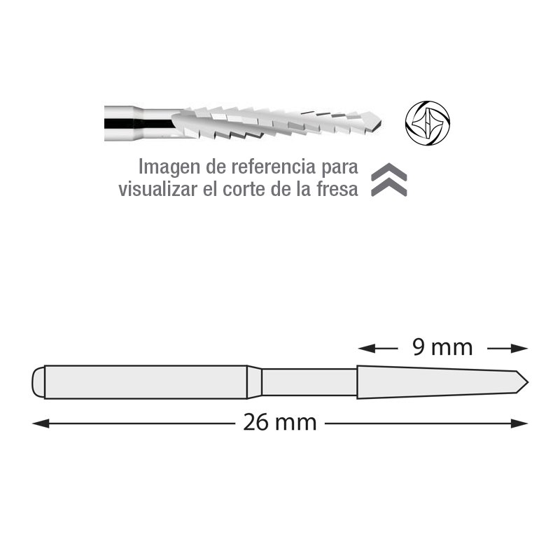 Fresas FG carburo tungteno 541-016 Lindenman Dentsply Sirona - Caja de 5 unidades. Lindenman 162. Para turbina