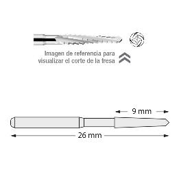 Fresas FG carburo tungteno 541-016 Lindenman Dentsply Sirona - Caja de 5 unidades. Lindenman 162. Para turbina