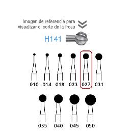 Fresas Carburo H141-104-027 Komet - Unidad. Para pieza de mano. Largo 44,5 mm