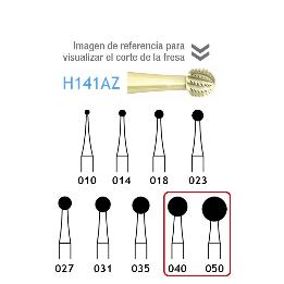 Fresas carburo H141AZ-104 tamaños de 040 a 050 Komet - Unidad. Para pieza de mano. Largo 44,5 mm