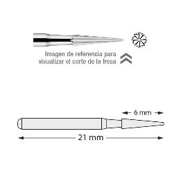 Fresas Carburo 510-014 21 mm Dentsply Sirona - Caja de 5 unidades. Para turbina