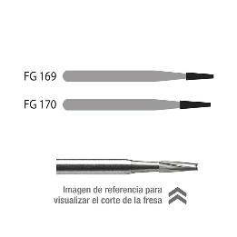 Fisura recta conica Midwest - Caja de 5 unidades. Para turbina.