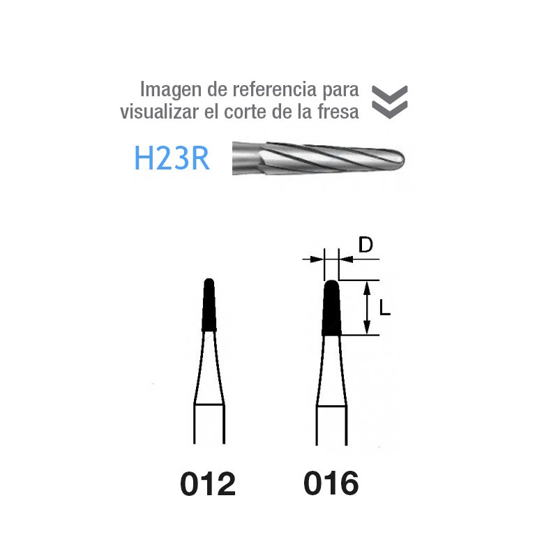 Fresas Carburo H23R Komet - Caja de 5unidades. Para contra-ángulo