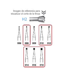 Fresas Carburo H2-204 CA para contra-ángulo Komet - Caja de 5 unidades. Para contra-angulo.