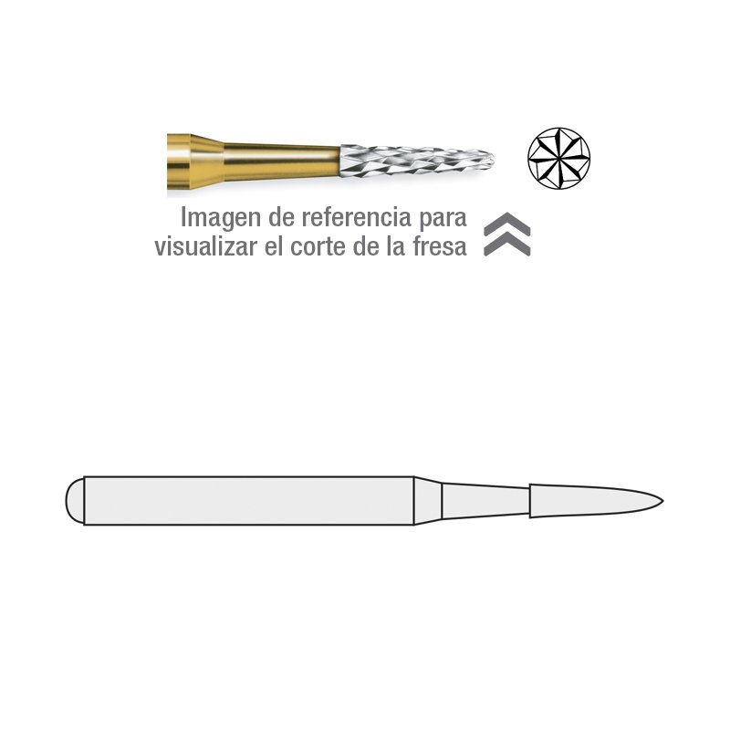 Fresas carburo 571-012 Dentsply Sirona - Caja de 5 unidades. Para turbina. 