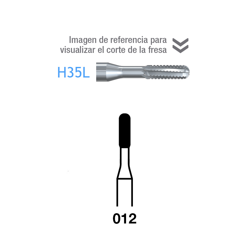 Fresas Carburo H35L-314-012 FG para metal Komet - Caja de 5 unidades. Para turbina