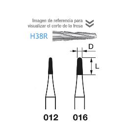 Fresas Carburo H38R-314 FG Komet - Caja de 5 unidades. Para turbina.