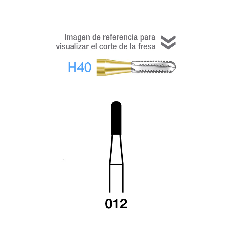 Fresas Carburo H40-314-012  FG cortar metal Komet - Caja de 5 unidades. Para turbina