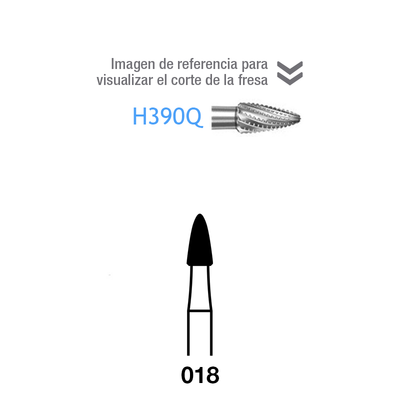 Fresas Carburo H390Q-314-018 FG Komet - Caja de 5 unidades. Para turbina
