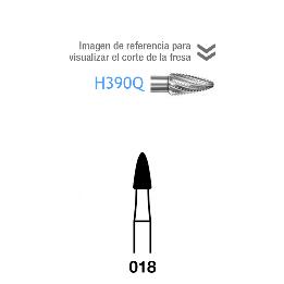Fresas Carburo H390Q-314-018 FG Komet - Caja de 5 unidades. Para turbina