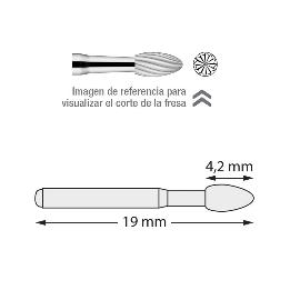 Fresas Carburo 512-023 Dentsply Sirona - Caja de 5 unidades. Para turbina. 