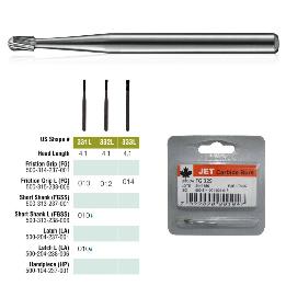 Fresas carburo forma pera larga Jett-Midwest - Caja de 5 unidades. Para turbina