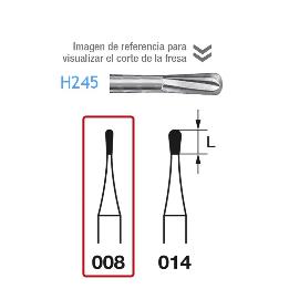 Fresas Carburo H245-008 Komet - Caja de 5 unidades. Para turbina.
