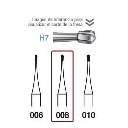 Fresas Carburo H7K-008 Komet - Caja de 5 unidades. Para turbina, tallo corto.