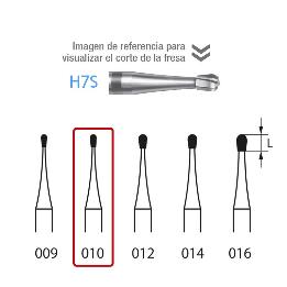 Fresas Carburo H7S-314-010 FG aro verde grano grueso 151 micras Komet - Caja de 5 unidades. Para contra-angulo.