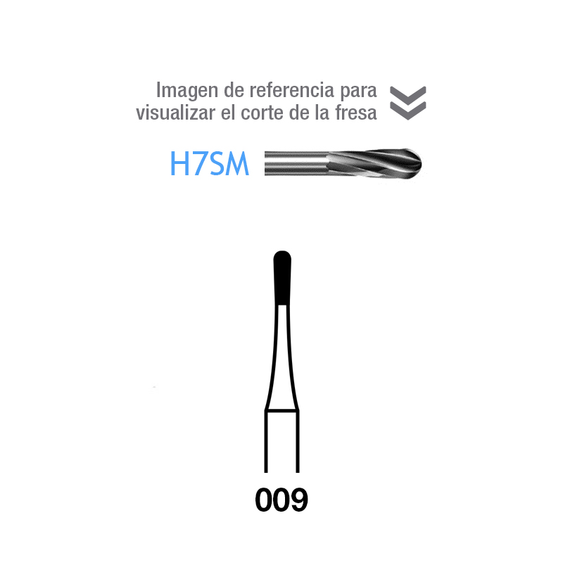  Fresas Carburo H7SM-314-009 FG  Komet - Caja de 5 unidades. Para turbina