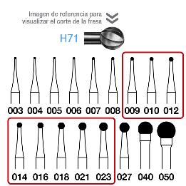 Fresa laboratorio  H71-104 para pieza de mano Komet - Caja de 5 unidades.